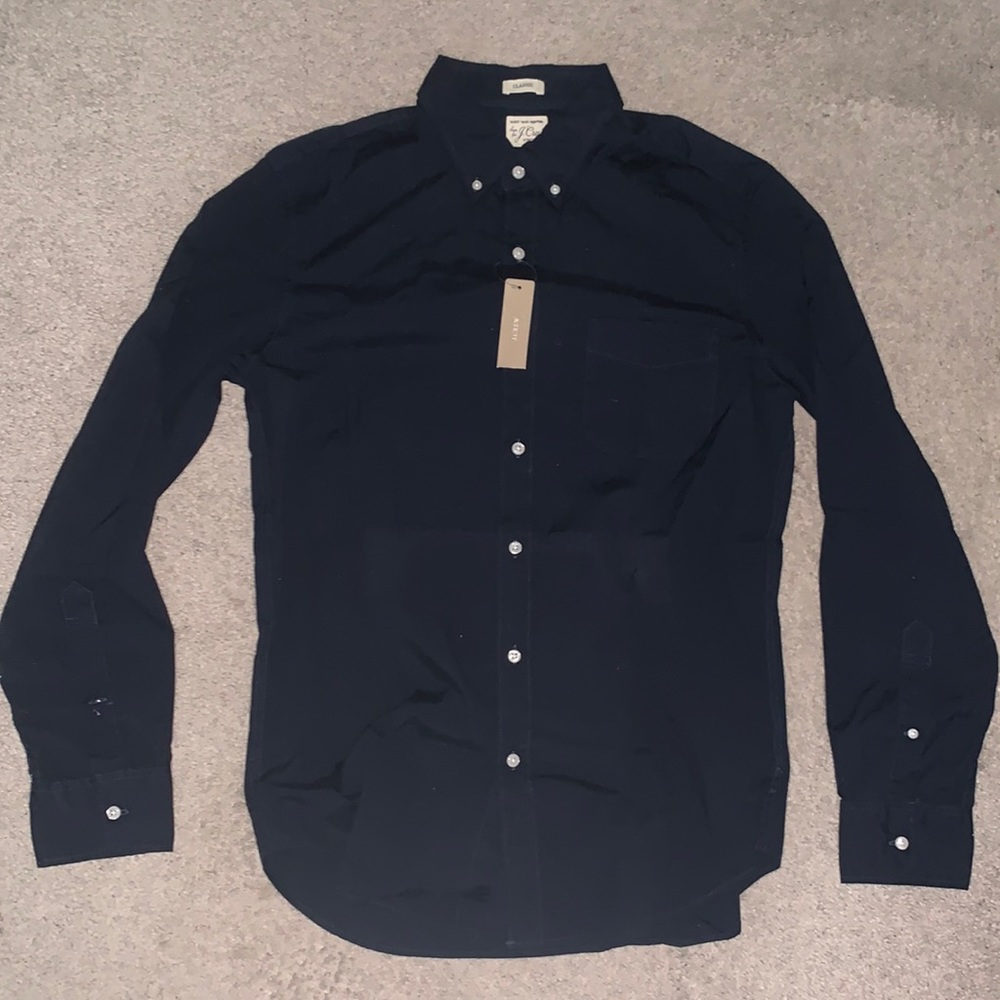 Stretch Secret Wash shirt in garment-dyed solid poplin